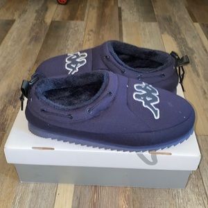 Blue Marine-White Kappa slip on Mules